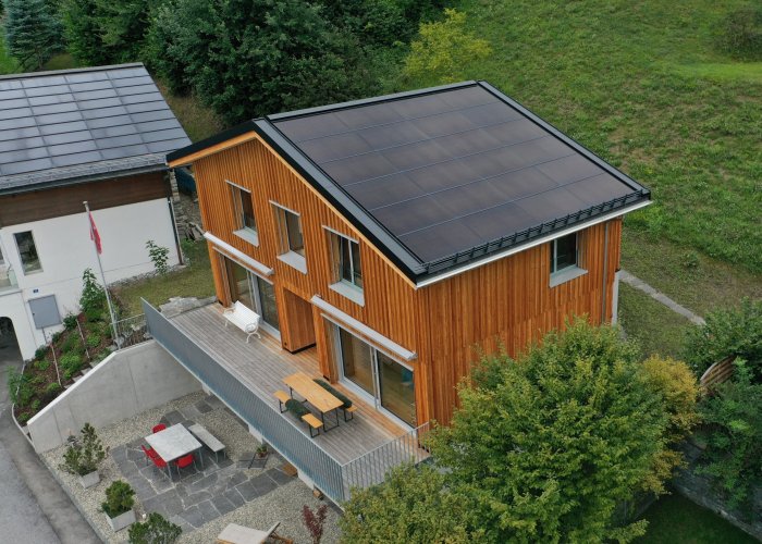 Einfamilienhaus mit Photovoltaikanlage der Elektro W&auml;ger AG